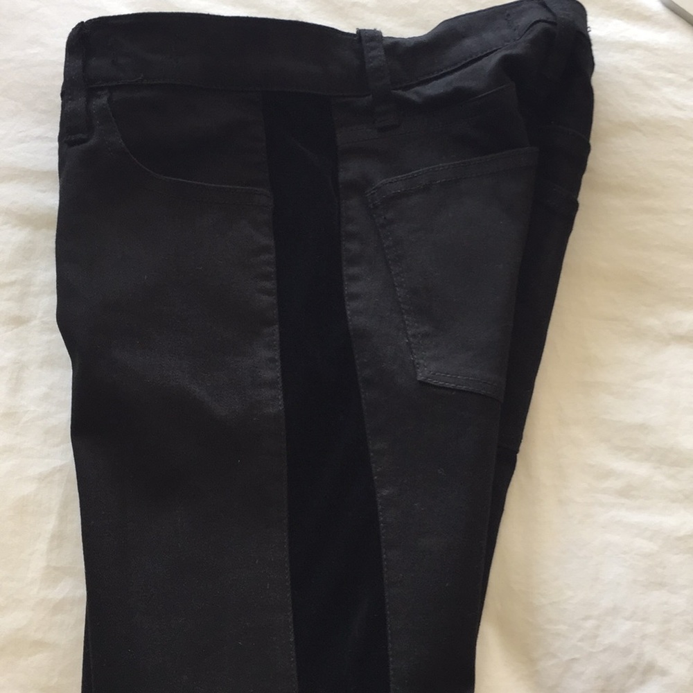 Madewell 9” high rise skinny black jeans w/velvet